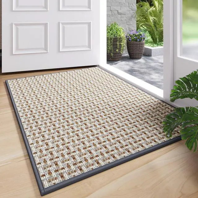 Main image of Door Mat 17"x30",Door Mat Indoor Entrance Dirt Resistant and Absorbent Non-Slip Rubber Backing Front Door Mats Washable Low-Profile Indoor Mats for Entryway, Inside Entrance Easy Clean Gray