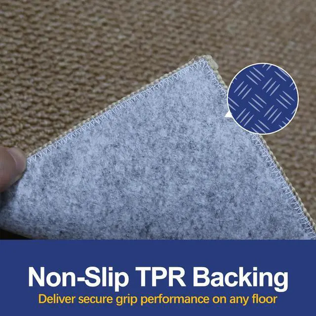 Alt view image 4 of 7 - Dirt Trapping Door Mat 20x32, Taupe Faux Jute Entryway Rug