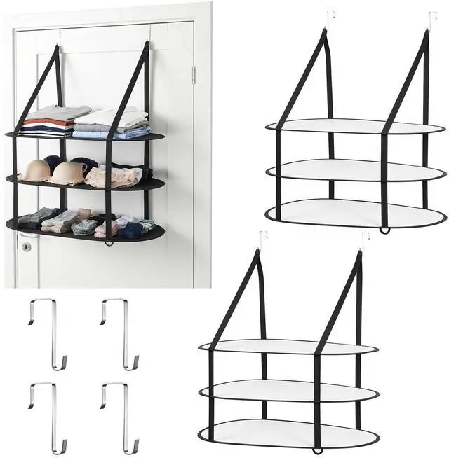 Main image of 2 Pcs 3 Tier Folding Mesh Clothes Drying Rack