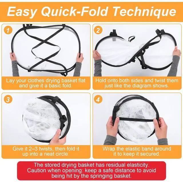 Alt view image 6 of 7 - 2 Pcs 3 Tier Folding Mesh Clothes Drying Rack