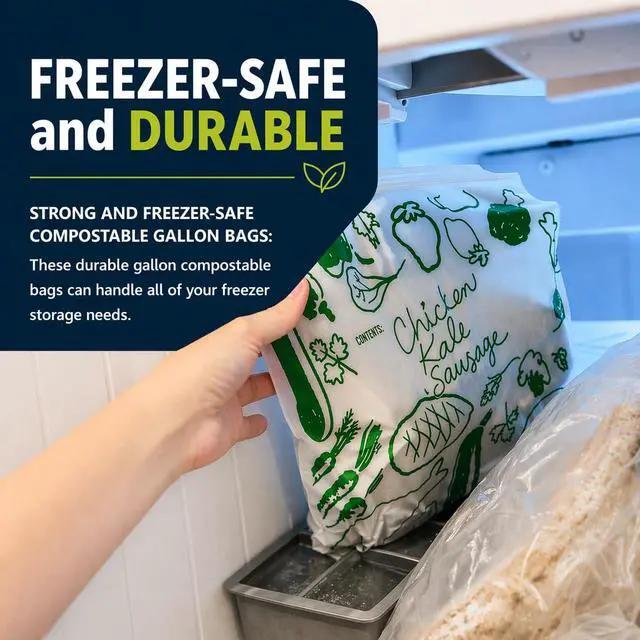 Alt view image 3 of 6 - Ziptop Home Compostable & Resealable Freezer-Safe Food Storage Bags, Gallon Size, 30 Bags - Eco-Friendly, Made Without PFAS and BPAS