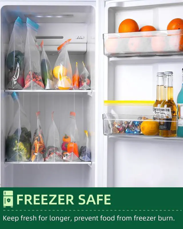 Alt view image 4 of 7 - 12 Pack Reusable Gallon Freezer Bags Dishwasher Microwave Safe, Stand Up Reusable Freezer Bags 1 Gallon BPA Free, Leakproof Food Storage Bags for Kitchen Organization (Blue Gray, 12Gallon)