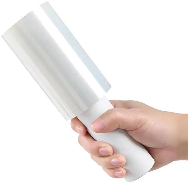 Main image of 1 Pack 5 Inch X 492 Ft Stretch Wrap Film for Luggage, Industrial Large Wrap Roll with Handle, Self Adhesive Plastic Pallet Shrink Film for Packing Moving, Storage Supplies(Clear)