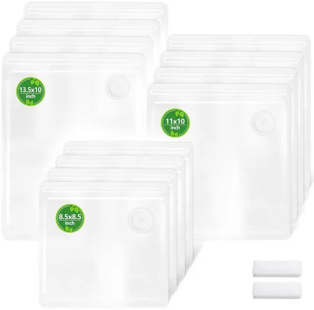 Main image of Reusable Vacuum Sealer Bags - BPA-Free, Leakproof Food Storage Bags for Sous Vide, Freezer & Meal Prep | Compatible with Most Vacuum Sealers (3 Size Bags 12 Pcs)