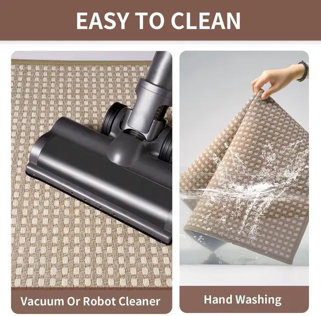 Alt view image 7 of 7 - Kitchen Rugs Kitchen Mats for Floor Non Slip Washable Brown 17"x30"