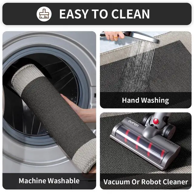Alt view image 5 of 7 - Kitchen Mats for Floor, Super Absorbent Kitchen Rugs Non Slip Washable, Soft Braided Kitchen Runner Rug, Standing Mat Kitchen Sink Mat, Easy to Clean, Black 17x30