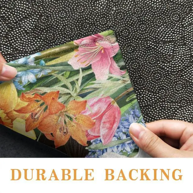 Alt view image 5 of 7 - Spring Summer Kitchen Rugs Flower Black Cat Doormat Non-Slip Washable Kitchen Floor Sink Mats Decorations for Home Kitchen Indoor Outdoor 30"x17"