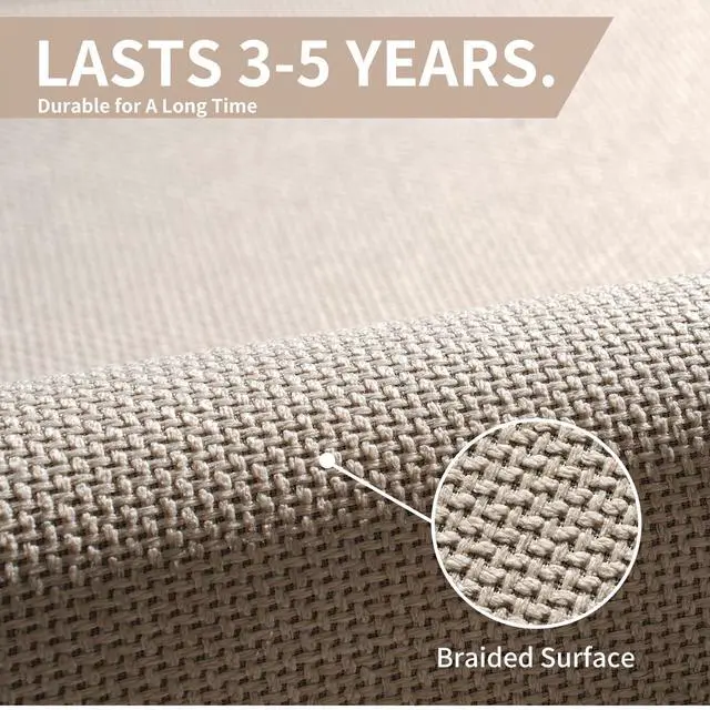 Alt view image 7 of 7 - Kitchen Mats for Floor, Super Absorbent Kitchen Rugs Non Slip Washable, Soft Imitation Linen Braided Standing Mat Kitchens Sink Mat, Easy to Clean, Beige 17x30