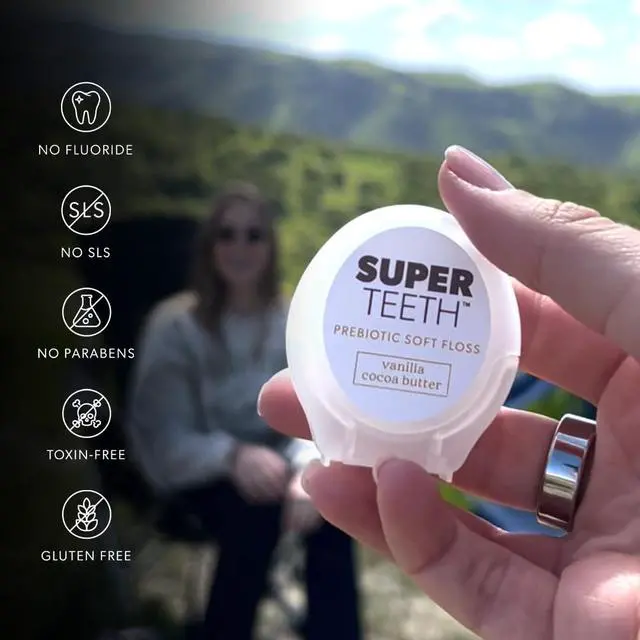 Alt view image 5 of 6 - Prebiotic Soft Floss with Hydroxyapatite and Xylitol, Expanding Dental Floss for Adults & Kids, Helps Sensitive Gums, Strengthen Enamel, Natural Plaque Remover, Fluoride & PFA-Free, Vanilla