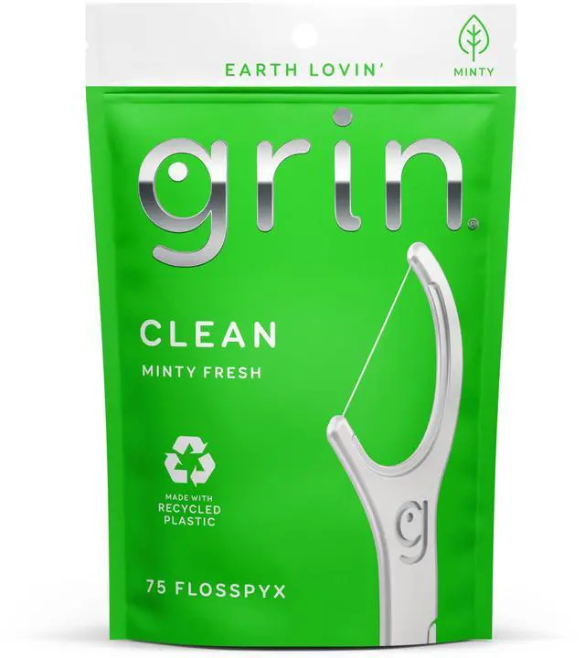 Main image of Clean Flosspyx, Floss Picks, 75 Count, Dental Flossers, Minty Flavor, Recycled Plastic, Super Strong Fine Floss, Tight Teeth, Premium Longer Floss Head, Includes Safe Fold-Back Tooth Pick