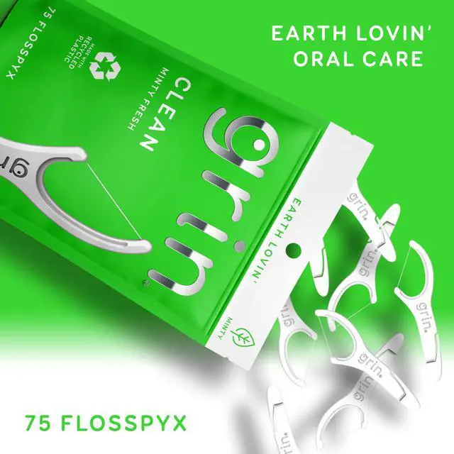 Alt view image 2 of 5 - Clean Flosspyx, Floss Picks, 75 Count, Dental Flossers, Minty Flavor, Recycled Plastic, Super Strong Fine Floss, Tight Teeth, Premium Longer Floss Head, Includes Safe Fold-Back Tooth Pick