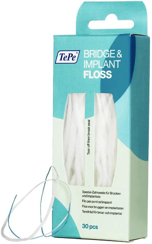 Main image of Bridge and Implant Floss for Dental Implants, Bridges, and Braces, Dental Flossers, 30 Pieces