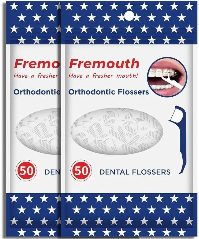 Main image of Upgraded Orthodontic Flossers for Braces - Ortho Dental Floss Picks, 50 Count (Pack of 2)