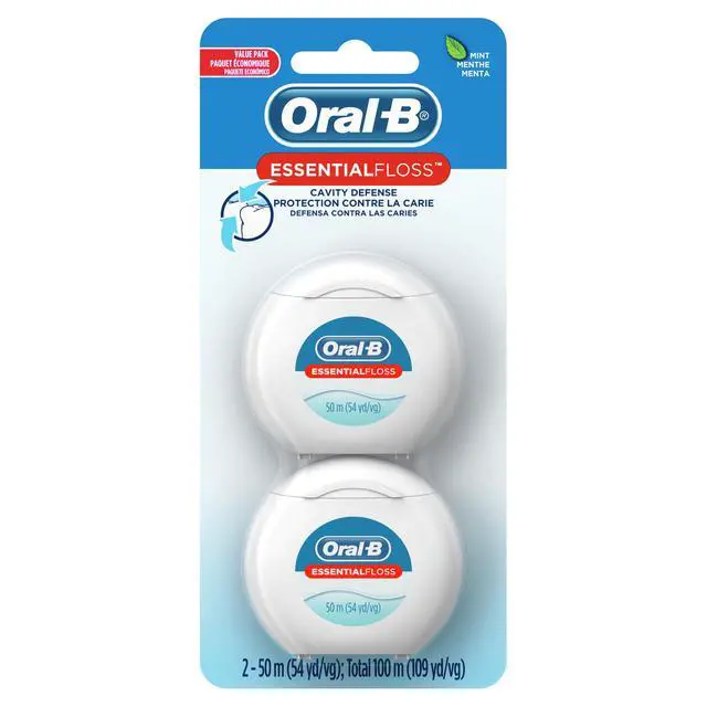 Alt view image 2 of 4 - Essential Dental Floss, Cavity Defense, Waxed, Mint Flavor, Value 2 Pack (50m Each)