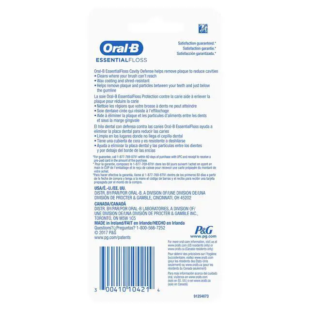 Alt view image 4 of 4 - Essential Dental Floss, Cavity Defense, Waxed, Mint Flavor, Value 2 Pack (50m Each)