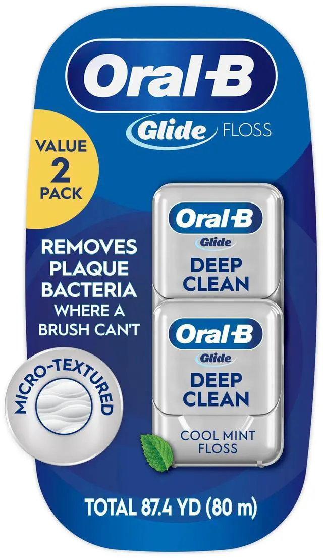 Main image of Glide Deep Clean Cool Mint Dental Floss, Value 2 Pack (40m Each)
