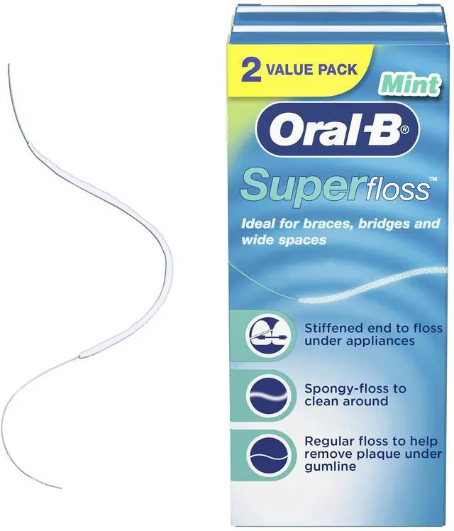 Main image of Super Floss Pre-Cut Strands, Dental Floss for Bridges, Braces and Wide Spaces, 100 Strands