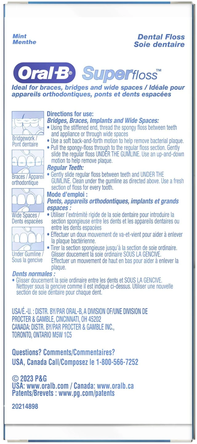Alt view image 4 of 7 - Super Floss Pre-Cut Strands, Dental Floss for Bridges, Braces and Wide Spaces, 100 Strands