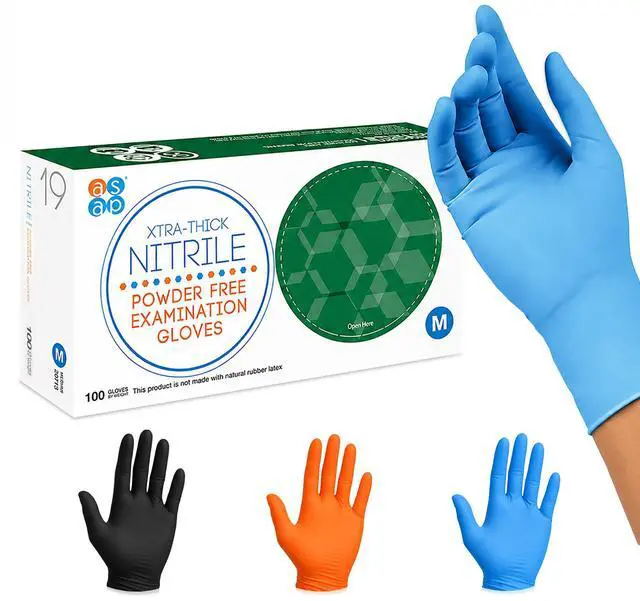 Main image of Blue Nitrile Gloves Disposable Latex Free 4 Mil (X-Large, 100 Count)