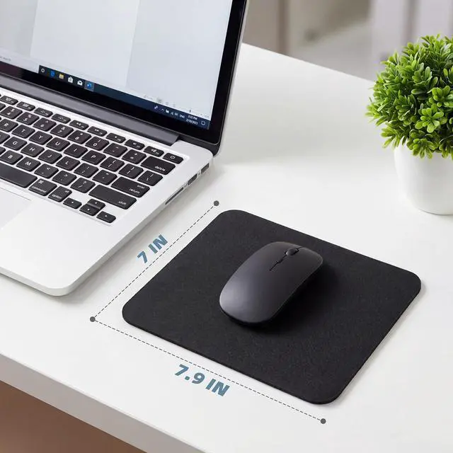 Alt view image 2 of 6 - 2 Pack Comfortable Mouse Pad, Non-Slip Rubber Base Washable Mousepad, Smooth Cloth Surface Office & Gaming Mouse Pad for Computer Laptop, 7 x 8 Inch, Black