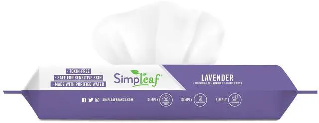Alt view image 2 of 3 - Lavender Essential Oil Flushable Wipes 50 Count (50 Count (Pack of 1), Lavender)