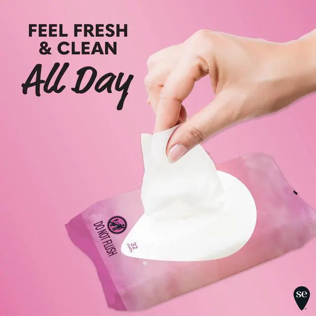 Alt view image 2 of 7 - Simply Sensitive Daily Gentle Feminine Wipes, Removes Odor, pH Balanced, 32 count