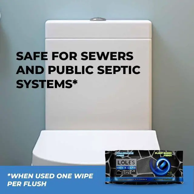 Alt view image 4 of 6 - Mens Flushable Wipes Toilet Wipes for Adults Flushable, 48 Wipes Fragrance-Free, Gentle on Skin, Plant-Based Butt Wipes, Septic Safe, Dude & Travel-Friendly, Designed for Men