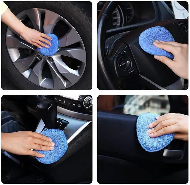 Alt view image 2 of 6 - Microfiber Wax Applicator Pads, Car Wax Applicator, Buffing & Detail Polishing Foam Pads for Car Cleaning and Fine Polishing (5" Diameter, 6 Pack)