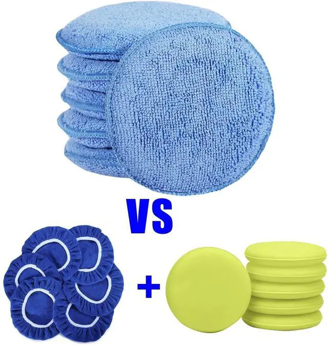 Alt view image 5 of 6 - Microfiber Wax Applicator Pads, Car Wax Applicator, Buffing & Detail Polishing Foam Pads for Car Cleaning and Fine Polishing (5" Diameter, 6 Pack)