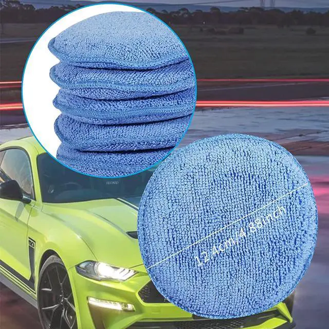 Alt view image 4 of 6 - Microfiber Wax Applicator Pads, Car Wax Applicator, Buffing & Detail Polishing Foam Pads for Car Cleaning and Fine Polishing (5" Diameter, 6 Pack)