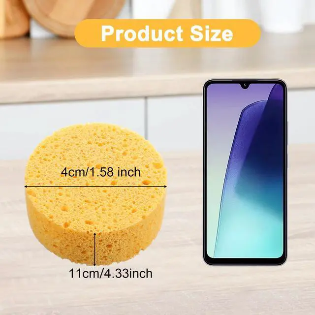 Alt view image 2 of 7 - Car Cleaning Sponge, Super Absorbent Big Sponge for Cleaning Car, Non-Scratch Round Sponges for Home/Kitchen/Boat Bail Washing (4.33×1.58 inch)