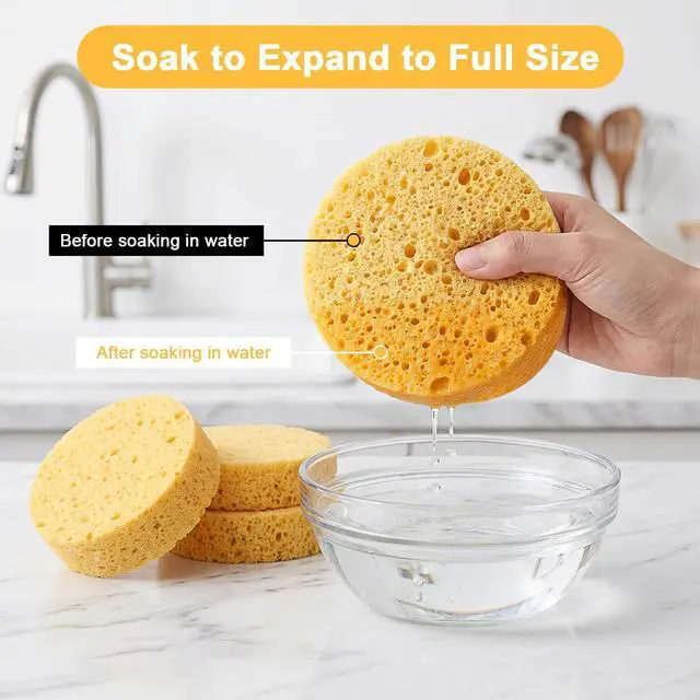 Alt view image 3 of 7 - Car Cleaning Sponge, Super Absorbent Big Sponge for Cleaning Car, Non-Scratch Round Sponges for Home/Kitchen/Boat Bail Washing (4.33×1.58 inch)