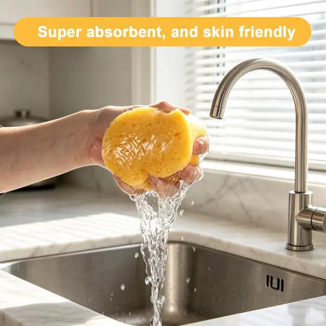 Alt view image 6 of 7 - Car Cleaning Sponge, Super Absorbent Big Sponge for Cleaning Car, Non-Scratch Round Sponges for Home/Kitchen/Boat Bail Washing (4.33×1.58 inch)