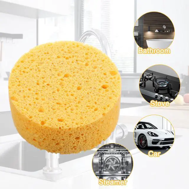 Alt view image 7 of 7 - Car Cleaning Sponge, Super Absorbent Big Sponge for Cleaning Car, Non-Scratch Round Sponges for Home/Kitchen/Boat Bail Washing (4.33×1.58 inch)