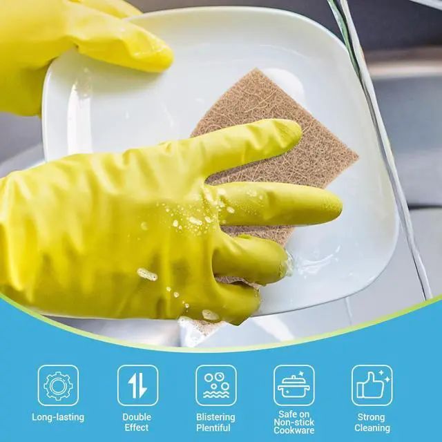 Alt view image 5 of 7 - Sponges Kitchen, 9Count, Dish Sponges Non Scratch, Natural Sponge for Non-Stick Cookware, Cellulose Scrub Sponge for Dishes, Cleaning Power for Kitchen, Bathroom, Household