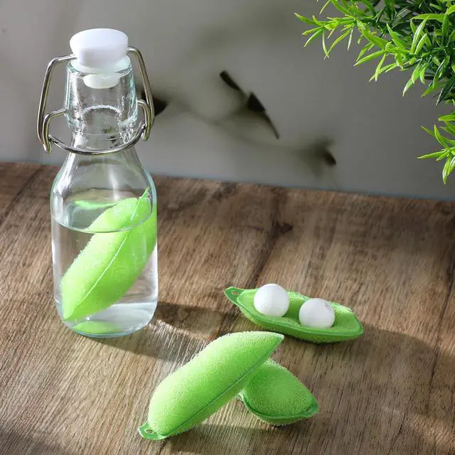 Alt view image 6 of 7 - 6 Pcs Magic Beans Bottle Cleaner Sponge Dust Sponge For Cleaning Reusable Bean Shape Water Bottle Cleaning Sponge Green Heat Resistance Bottle Brush For Internal Cleaning Of Small Mouth Cleaning Tools
