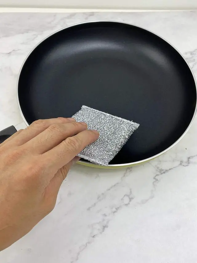 Alt view image 3 of 4 - 6 Pieces Non-Scratch Scrub Sponges Pads, Cleaning Scrub Sponge, Dish Wash Sponge, Kitchen Sponge, Multi-Use Heavy Duty Scrub Sponge - (3 Gold+3 Silver