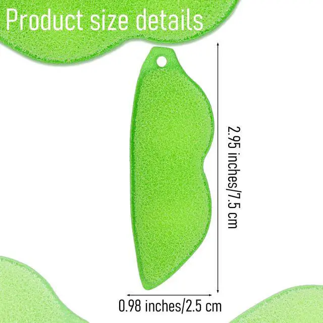Alt view image 2 of 7 - 6 Pcs Bean Bottle Cleaning Sponge Reusable Bean Shape Water Bottle Cleaning Sponge Magic Heat Resistance Pod Sponges with Ceramic Balls Green Shaped Internal Tools of Small Mouth