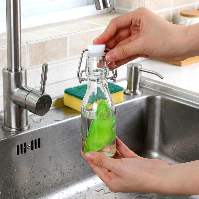 Alt view image 7 of 7 - 6 Pcs Bean Bottle Cleaning Sponge Reusable Bean Shape Water Bottle Cleaning Sponge Magic Heat Resistance Pod Sponges with Ceramic Balls Green Shaped Internal Tools of Small Mouth