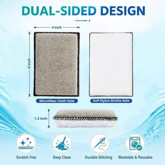 Alt view image 7 of 7 - Microfiber Applicator Pad - 4PCS Microfiber Pads Detailing Sponge, 5x4 Inch Car Interior Detailing Kit for Leather Sofa Shoes Bags, Car Wash Sponge for Household Cleaning