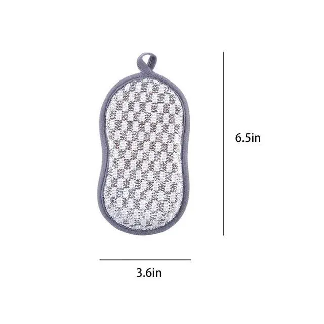 Alt view image 2 of 7 - 4 Pack Dish Sponge for Washing Dishes Cleaning Kitchen, All-Purpose, Non Scratch, Rough Scrubbers Side for Non-Stick Cookware, Soft Microfiber Scrub Side for Dishes,Reusable Dishwashing Sponges
