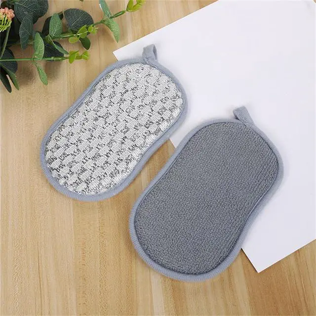 Alt view image 6 of 7 - 4 Pack Dish Sponge for Washing Dishes Cleaning Kitchen, All-Purpose, Non Scratch, Rough Scrubbers Side for Non-Stick Cookware, Soft Microfiber Scrub Side for Dishes,Reusable Dishwashing Sponges