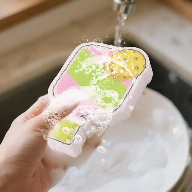 Alt view image 6 of 7 - 4pcs Compact Kitchen Sponges, Reusable Pickleball Cleaning Cellulose Sponge Wood Pulp Pickleball Gift Fun and Quirky Kitchen Accessory Household Gadget