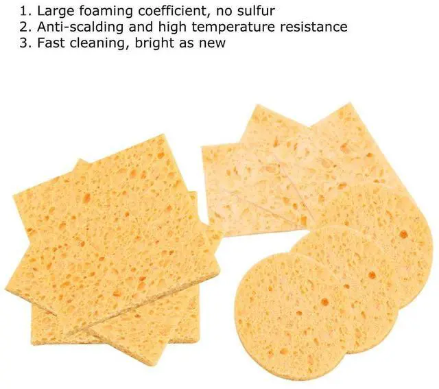 Alt view image 2 of 7 - 6pcs Soldering Iron Cleaning Sponge 6x6cm Square Sponge High Temperature Sponge Welding Platform Sponge Welding Clean Pads