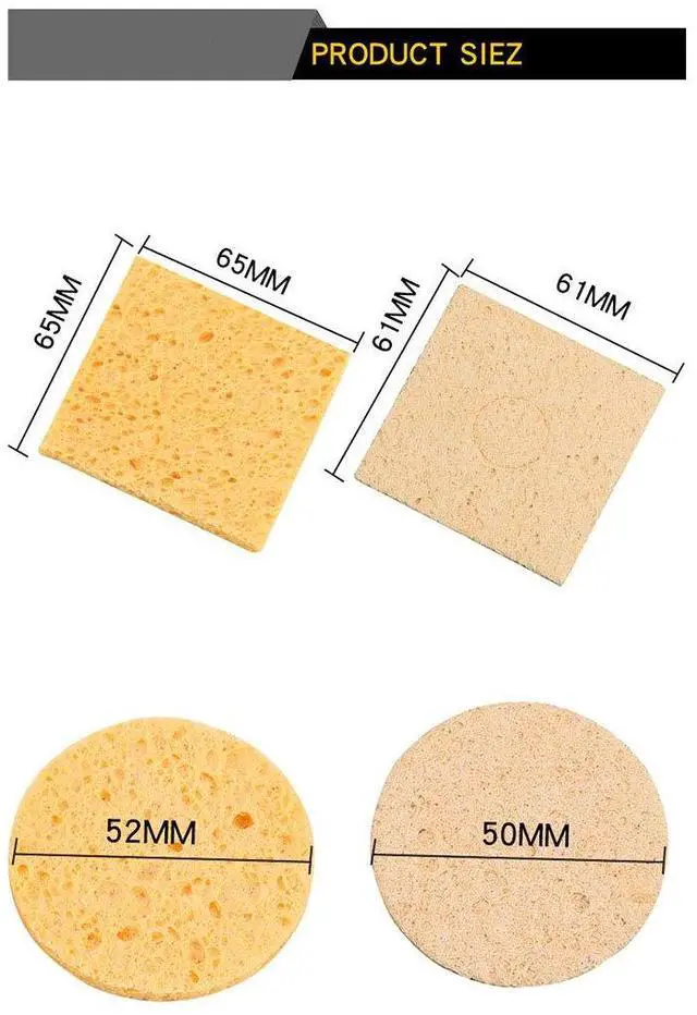 Alt view image 5 of 7 - 6pcs Soldering Iron Cleaning Sponge 6x6cm Square Sponge High Temperature Sponge Welding Platform Sponge Welding Clean Pads
