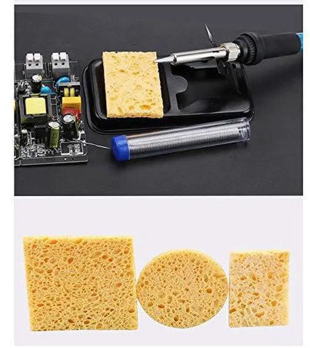 Alt view image 6 of 7 - 6pcs Soldering Iron Cleaning Sponge 6x6cm Square Sponge High Temperature Sponge Welding Platform Sponge Welding Clean Pads