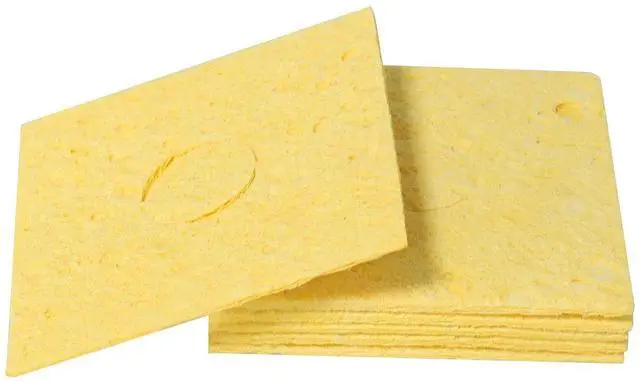 Alt view image 7 of 7 - 6pcs Soldering Iron Cleaning Sponge 6x6cm Square Sponge High Temperature Sponge Welding Platform Sponge Welding Clean Pads