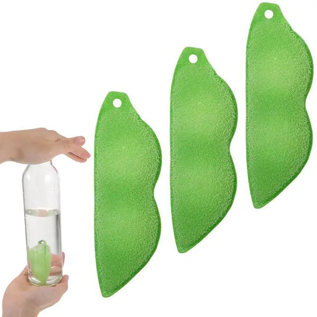 Main image of 3Pcs Bean Shaped Sponges for Internal Bottle Cleaning