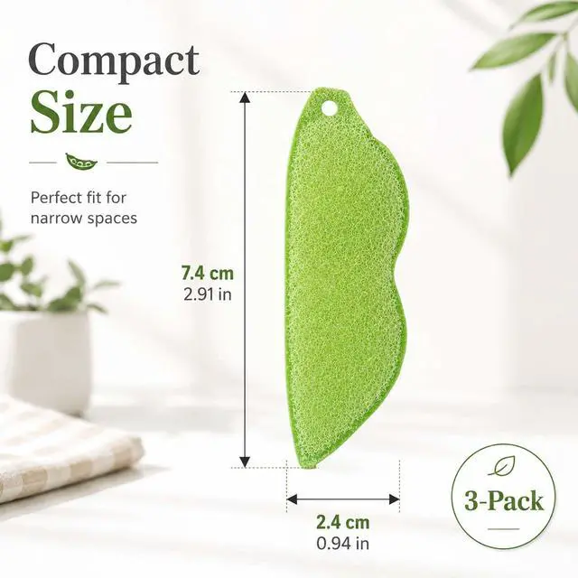 Alt view image 7 of 7 - 3Pcs Bean Shaped Sponges for Internal Bottle Cleaning