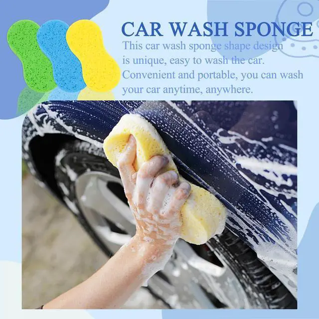 Alt view image 5 of 7 - Car Wash Sponges Colorful Cleaning Sponge Multi-Purpose for Kitchen, Bathroom, Household Cleaning (Yellow)